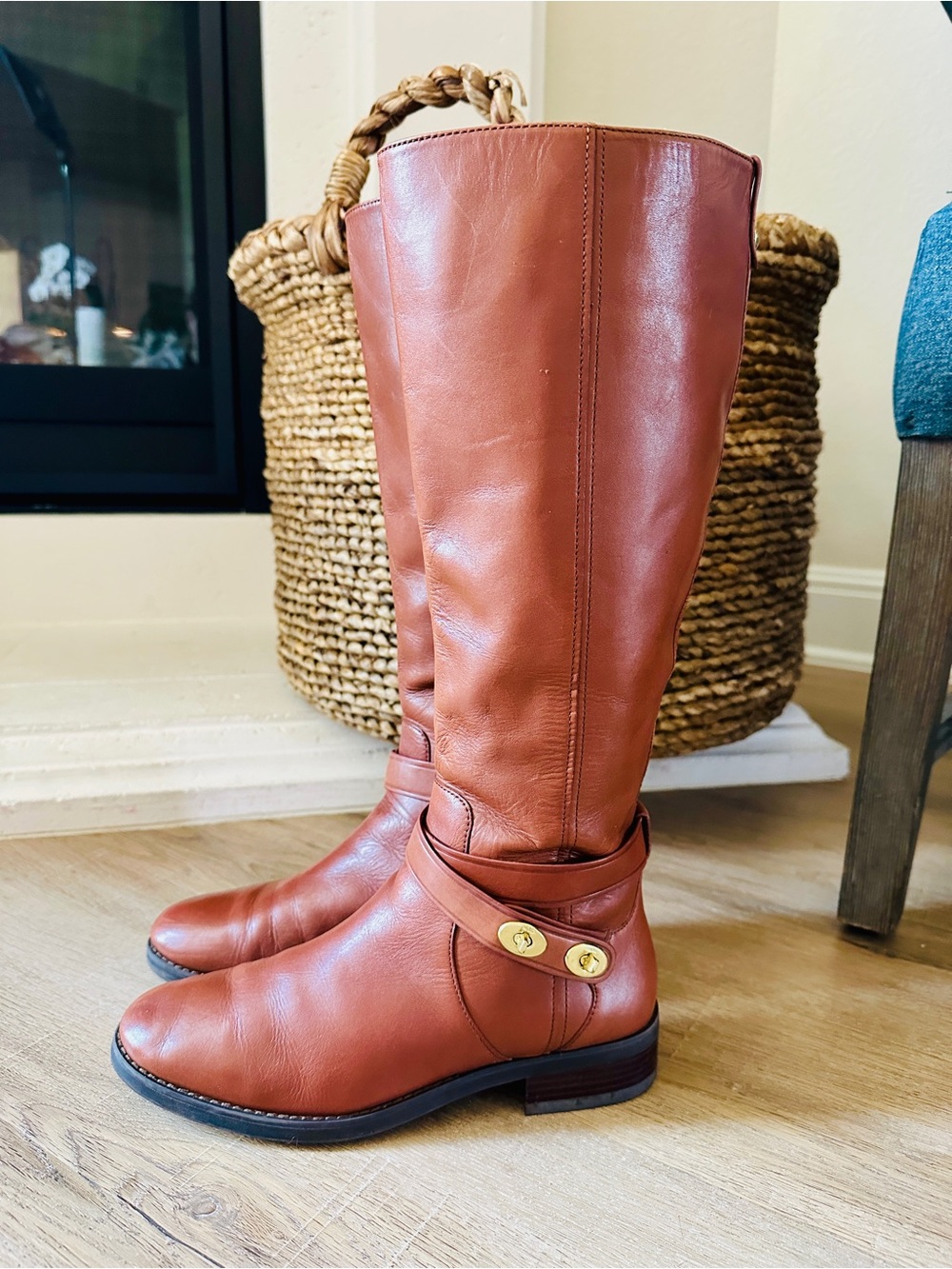 Coach Essex Riding Boots in Saddle Brown